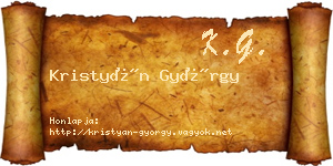 Kristyán György névjegykártya